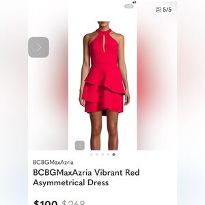BCBGMaxAzria Vibrant Red Asymmetrical Dress